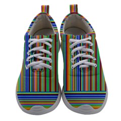 Abstract Stripe Pattern Rainbow Women Athletic Shoes by Wegoenart