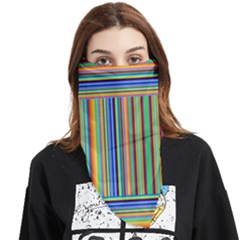 Abstract Stripe Pattern Rainbow Face Covering Bandana (triangle) by Wegoenart