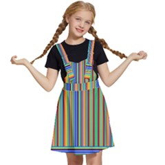 Abstract Stripe Pattern Rainbow Kids  Apron Dress