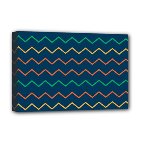 Pattern Zig Zag Colorful Zigzag Deluxe Canvas 18  X 12  (stretched) by Wegoenart