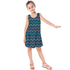 Pattern Zig Zag Colorful Zigzag Kids  Sleeveless Dress