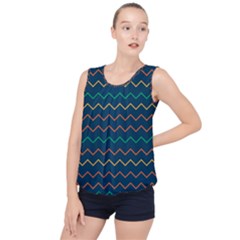 Pattern Zig Zag Colorful Zigzag Bubble Hem Chiffon Tank Top by Wegoenart