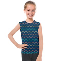 Pattern Zig Zag Colorful Zigzag Kids  Mesh Tank Top by Wegoenart