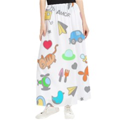 Children Pattern Cute Pattern Maxi Chiffon Skirt