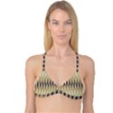 Green Background Line Pattern Reversible Tri Bikini Top View3