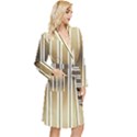 Green Background Line Pattern Long Sleeve Velour Robe View3