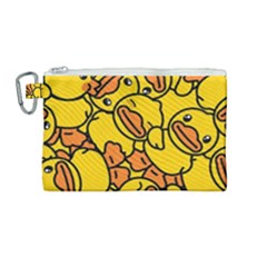 Duck Cartoon Background Pattern Canvas Cosmetic Bag (medium) by Wegoenart