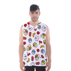 Illustration Vector Fruit Animal Cartoon Pattern Men s Basketball Tank Top by Wegoenart