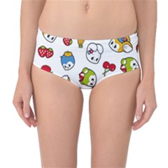 Illustration Vector Fruit Animal Cartoon Pattern Mid-waist Bikini Bottoms by Wegoenart