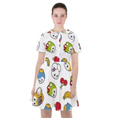 Illustration Vector Fruit Animal Cartoon Pattern Sailor Dress by Wegoenart