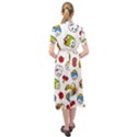 Illustration Vector Fruit Animal Cartoon Pattern Keyhole Neckline Chiffon Dress View2