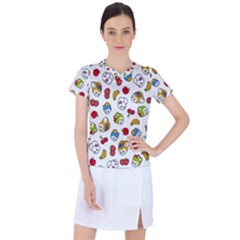 Illustration Vector Fruit Animal Cartoon Pattern Women s Sports Top by Wegoenart