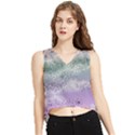 Bird Art Design Pattern Butterfly V-Neck Cropped Tank Top View1