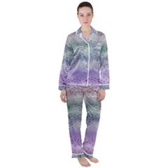 Bird Art Design Pattern Butterfly Satin Long Sleeve Pajamas Set by Wegoenart