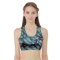 Marble Rock Pattern Texture Antique Sports Bra With Border by Wegoenart