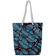 Marble Rock Pattern Texture Antique Full Print Rope Handle Tote (small) by Wegoenart