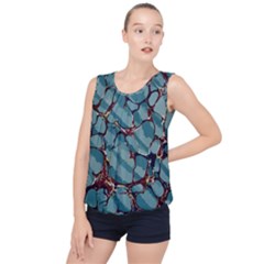 Marble Rock Pattern Texture Antique Bubble Hem Chiffon Tank Top by Wegoenart