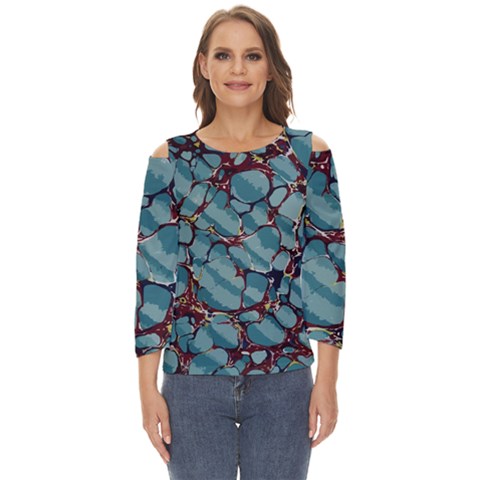 Marble Rock Pattern Texture Antique Cut Out Wide Sleeve Top by Wegoenart