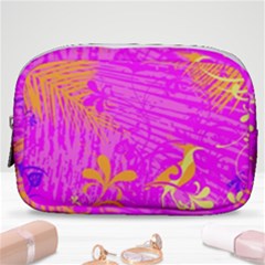 Spring Tropical Floral Palm Bird Pink Pattern Background Make Up Pouch (small) by Wegoenart