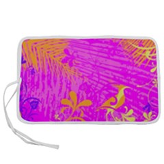 Spring Tropical Floral Palm Bird Pink Pattern Background Pen Storage Case (m) by Wegoenart