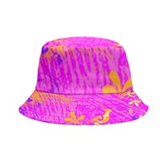 Spring Tropical Floral Palm Bird Pink Pattern Background Inside Out Bucket Hat by Wegoenart