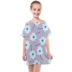 Flower Pattern Background Kids  One Piece Chiffon Dress by Wegoenart