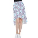 Flower Pattern Background Frill Hi Low Chiffon Skirt View1