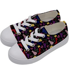 Fashion Pattern Accessories Design Kids  Low Top Canvas Sneakers by Wegoenart