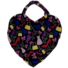 Fashion Pattern Accessories Design Giant Heart Shaped Tote by Wegoenart