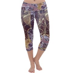 Marble Pattern Texture Rock Stone Surface Tile Capri Yoga Leggings