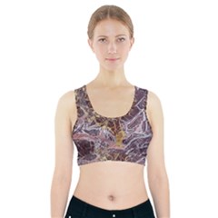 Marble Pattern Texture Rock Stone Surface Tile Sports Bra With Pocket