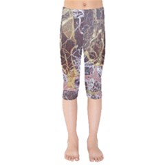 Marble Pattern Texture Rock Stone Surface Tile Kids  Capri Leggings 