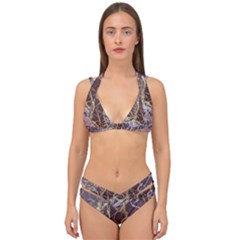 Marble Pattern Texture Rock Stone Surface Tile Double Strap Halter Bikini Set