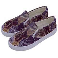 Marble Pattern Texture Rock Stone Surface Tile Kids  Canvas Slip Ons by Ravend