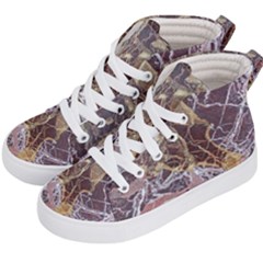 Marble Pattern Texture Rock Stone Surface Tile Kids  Hi-top Skate Sneakers by Ravend