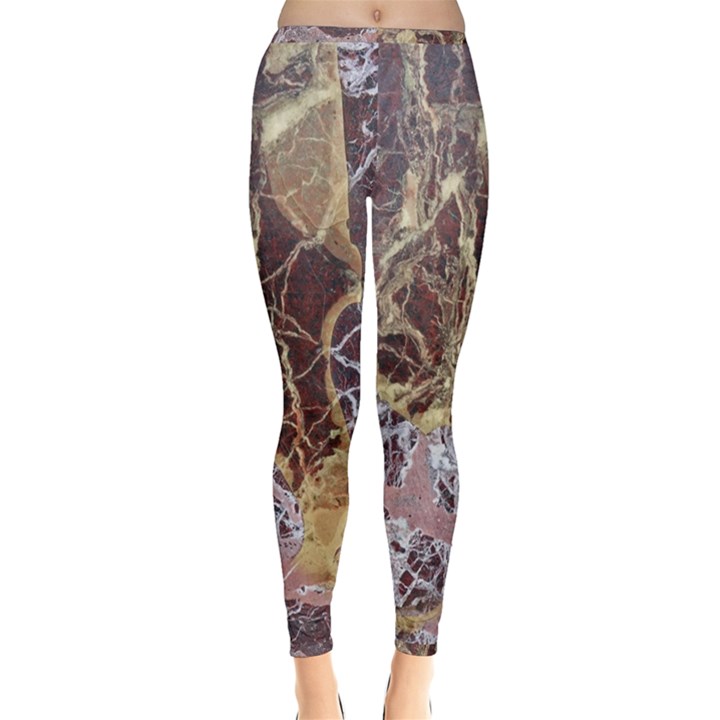 Marble Pattern Texture Rock Stone Surface Tile Inside Out Leggings