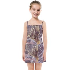 Marble Pattern Texture Rock Stone Surface Tile Kids  Summer Sun Dress by Ravend