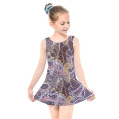 Marble Pattern Texture Rock Stone Surface Tile Kids  Skater Dress Swimsuit by Ravend