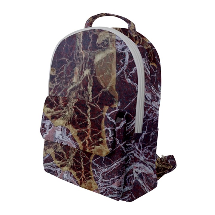 Marble Pattern Texture Rock Stone Surface Tile Flap Pocket Backpack (Large)