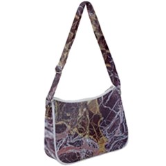 Marble Pattern Texture Rock Stone Surface Tile Zip Up Shoulder Bag by Ravend