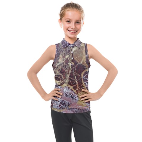 Marble Pattern Texture Rock Stone Surface Tile Kids  Sleeveless Polo Tee by Ravend