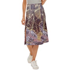 Marble Pattern Texture Rock Stone Surface Tile Midi Panel Skirt