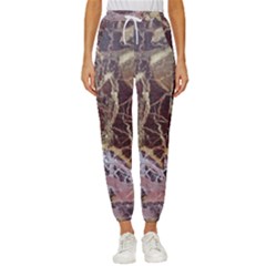 Marble Pattern Texture Rock Stone Surface Tile Cropped Drawstring Pants