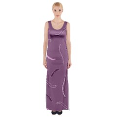 Feather Thigh Split Maxi Dress by nateshop