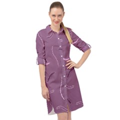 Feather Long Sleeve Mini Shirt Dress by nateshop