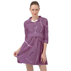 Feather Mini Skater Shirt Dress by nateshop