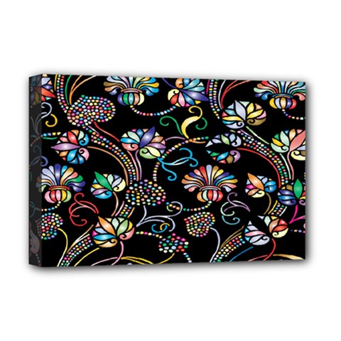 Floral Deluxe Canvas 18  X 12  (stretched) by nateshop