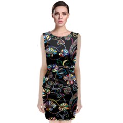 Floral Classic Sleeveless Midi Dress by nateshop