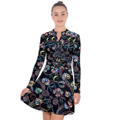 Floral Long Sleeve Panel Dress by nateshop