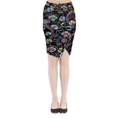 Floral Midi Wrap Pencil Skirt by nateshop